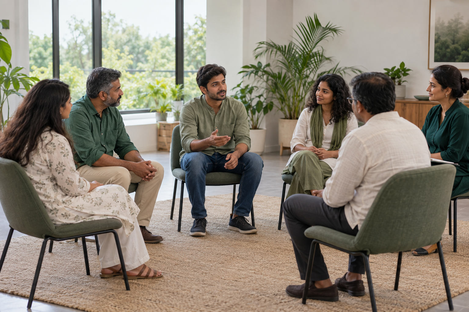 AI illustration of group counselling